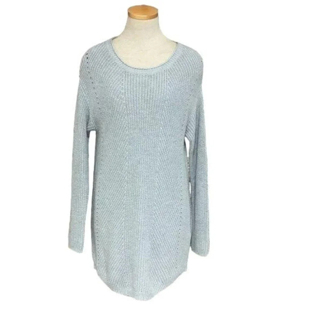 Caslon Sweater Nordstrom Pullover Knit Tunic Grey Small